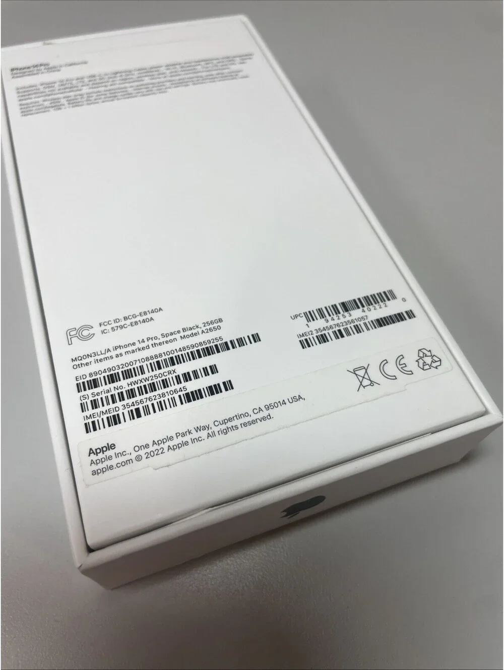 Apple iPhone 14 Pro Max Space Black 256 GB EMPTY BOX ONLY